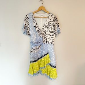 Tanya Tavlor Bianka Mixed Print Wrap Dress